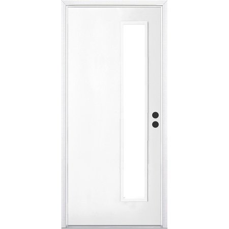 CODEL DOORS 32" x 80" Primed White Contemporary Exterior Fiberglass Door 2868LHISPCON764SC691610BM